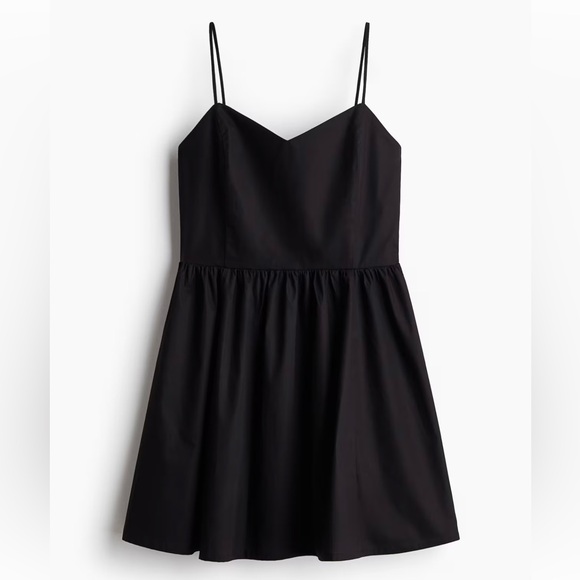 H&M Dresses & Skirts - NWOT. Black Cotton Dress with Flared Skirt, H&M, size M.